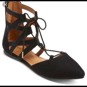 Target/Mossimo Nara Black Lace-Up Flats US Size 11